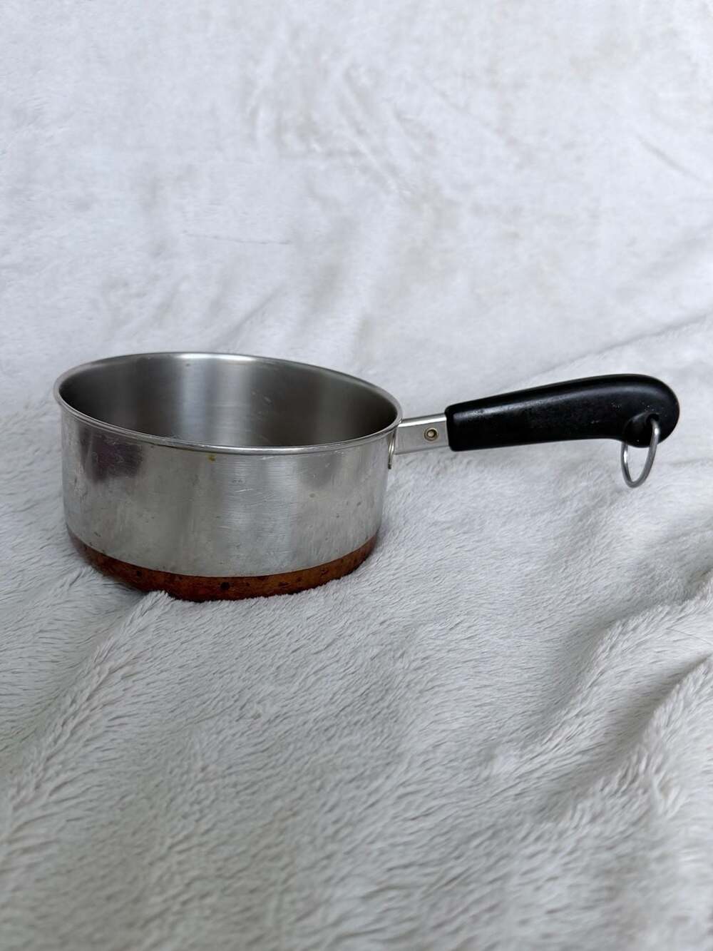 Vintage REVERE WARE 1 Quart Qt Copper Bottom Sauce Pan Stock Pot 1801 5 1/2" Sta